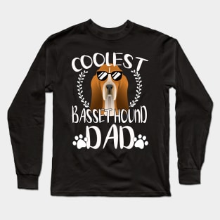 Glasses Coolest Basset Hound Dog Dad Long Sleeve T-Shirt